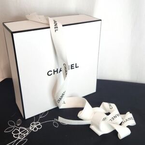 Authentic CHANEL 2pc. BUNDLE, BOX and 54" RIBBON